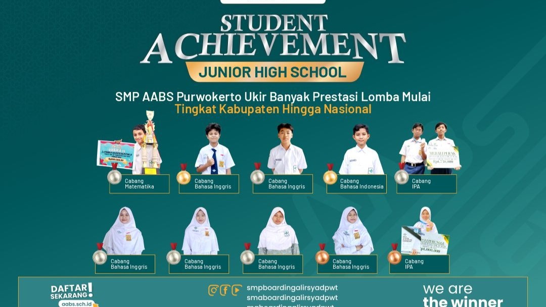 Siswa SMP AABS Purwokerto Ukir Prestasi dari Tingkat Kabupaten hingga Nasional